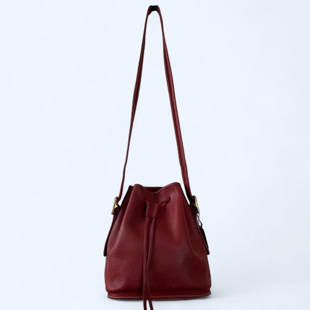 Restored Vintage Coach Lula's Legacy Drawstring Bag No. 9952 Red Leather - Picture 5 of 8